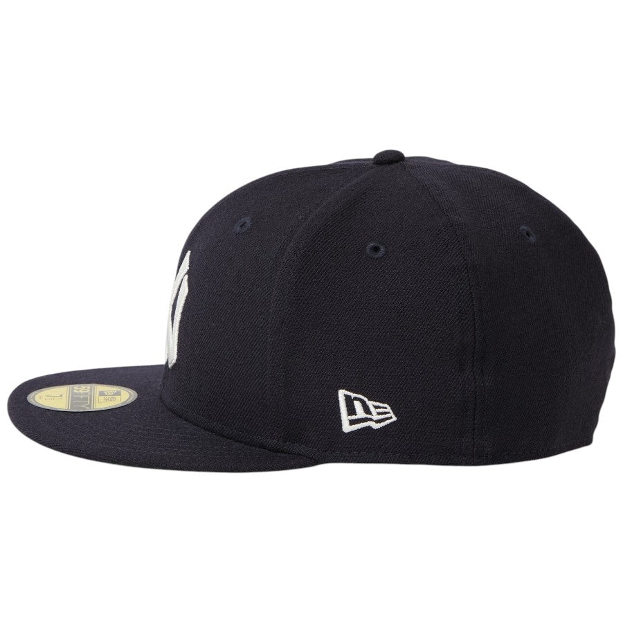 NEW ERA 59FIFTY Cooperstown ウール ニューヨーク・ヤンキース キャップ ネイビー 左向き NEW ERAフラッグロゴ刺繍 15137350