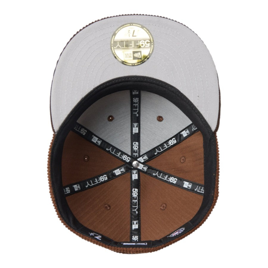 NEW ERA 59FIFTY コーデュロイ ボルティモア・オリオールズ キャップ ブラウン ダークブラウン 裏側全体 15137394