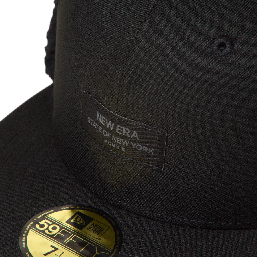 NEW ERA 59FIFTY Dog Ear ドッグイヤー Black Patch キャップ ブラック フロントロゴ刺繍パッチ詳細 15137331