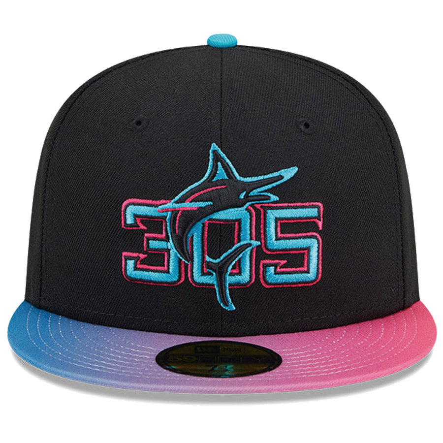 NEW ERA 59FIFTY マーリンズ キャップ 正面 ロゴ