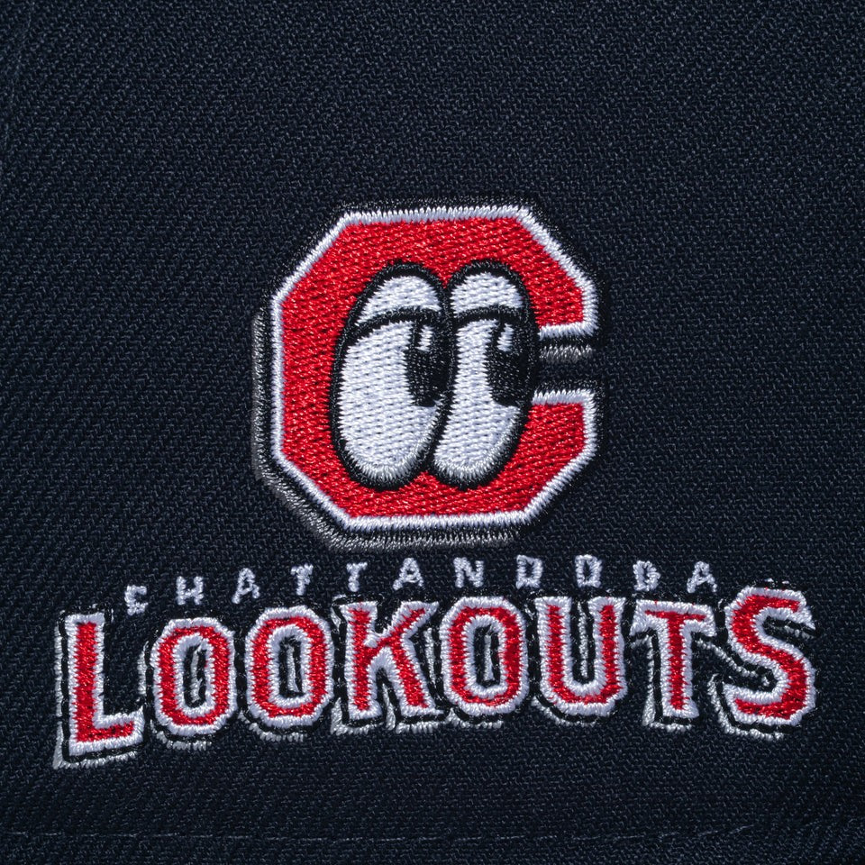 NEW ERA 59FIFTY MiLB チャタヌーガ・ルックアウツ ネイビー サイドパッチ刺繍詳細 15221388