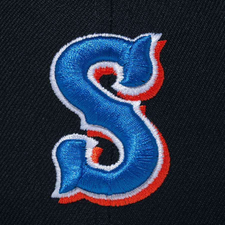 NEW ERA 59FIFTY MiLB シラキュース・メッツ キャップ ブラック フロントロゴ刺繍詳細 15221324