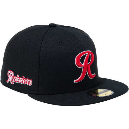 NEW ERA 59FIFTY MiLB タコマ・レイニアーズ キャップ ブラック 左斜め 15221323