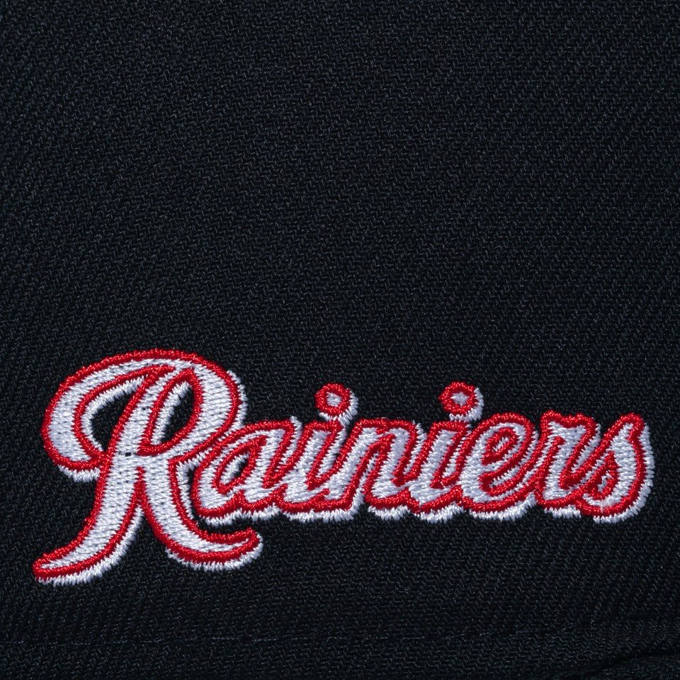 NEW ERA 59FIFTY MiLB タコマ・レイニアーズ キャップ ブラック サイドパッチ刺繍詳細 15221323