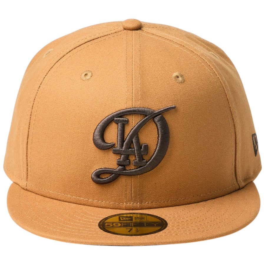 NEW ERA（ニューエラ）59FIFTY MLB Duck Canvas ロサンゼルス・ドジャース シティーコネクトロゴ ライトブロンズ 正面