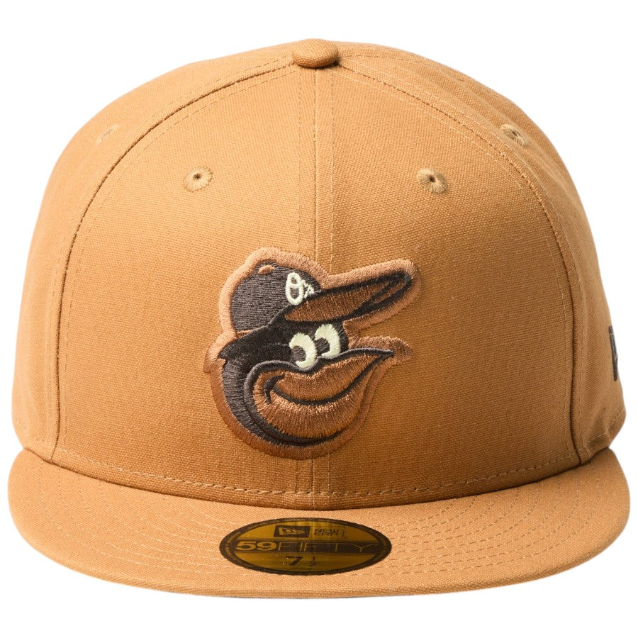 NEW ERA（ニューエラ）59FIFTY MLB Duck Canvas ボルティモア・オリオールズ ライトブロンズ キャップ 正面