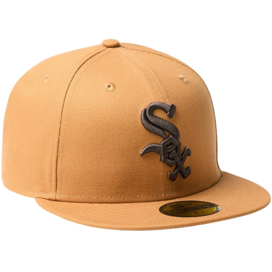 NEW ERA（ニューエラ）59FIFTY MLB Duck Canvas シカゴ・ホワイトソックス ライトブロンズ キャップ 右斜め