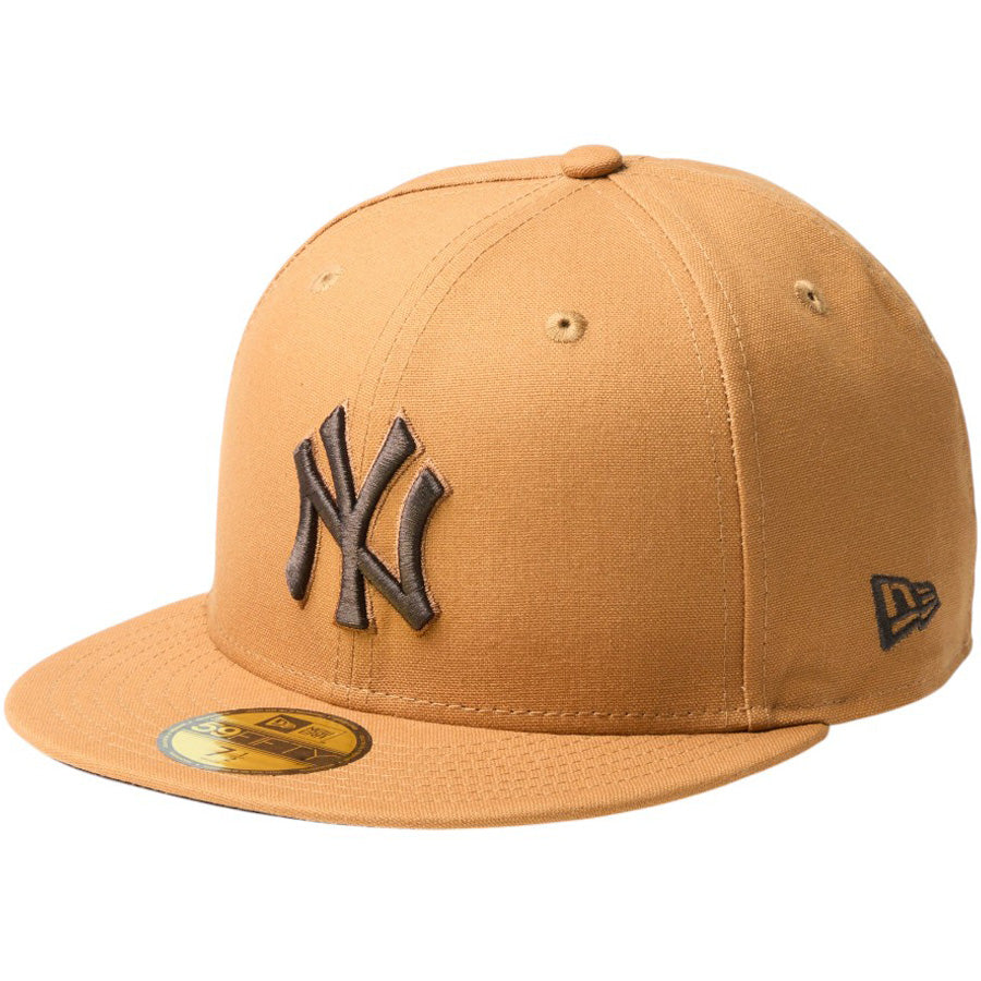 NEW ERA（ニューエラ）59FIFTY MLB Duck Canvas ニューヨーク・ヤンキース ライトブロンズ キャップ 左斜め