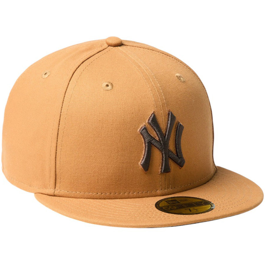 NEW ERA（ニューエラ）59FIFTY MLB Duck Canvas ニューヨーク・ヤンキース ライトブロンズ キャップ 右斜め