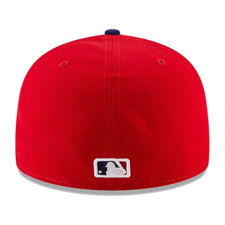 NEW ERA（ニューエラ）59FIFTY MLBオンフィールド フィリーズ ゲームキャップ スカーレット バッターマンロゴ背面 14524859