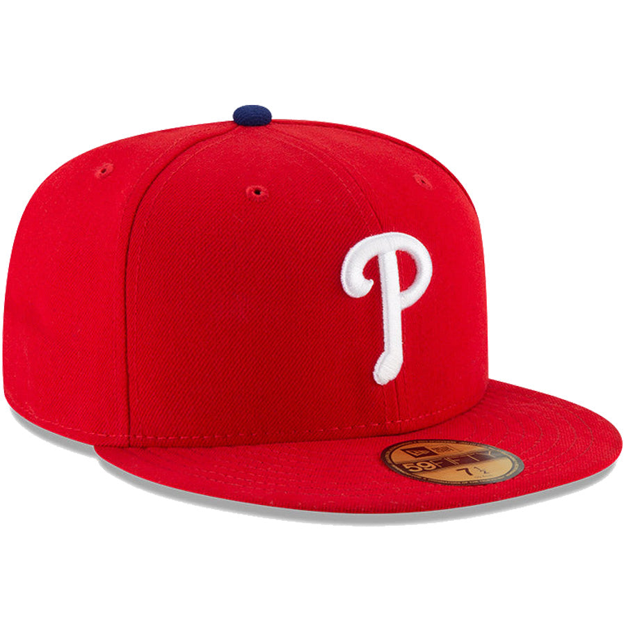 NEW ERA（ニューエラ）59FIFTY MLBオンフィールド フィリーズ ゲームキャップ スカーレット 右斜め 14524859