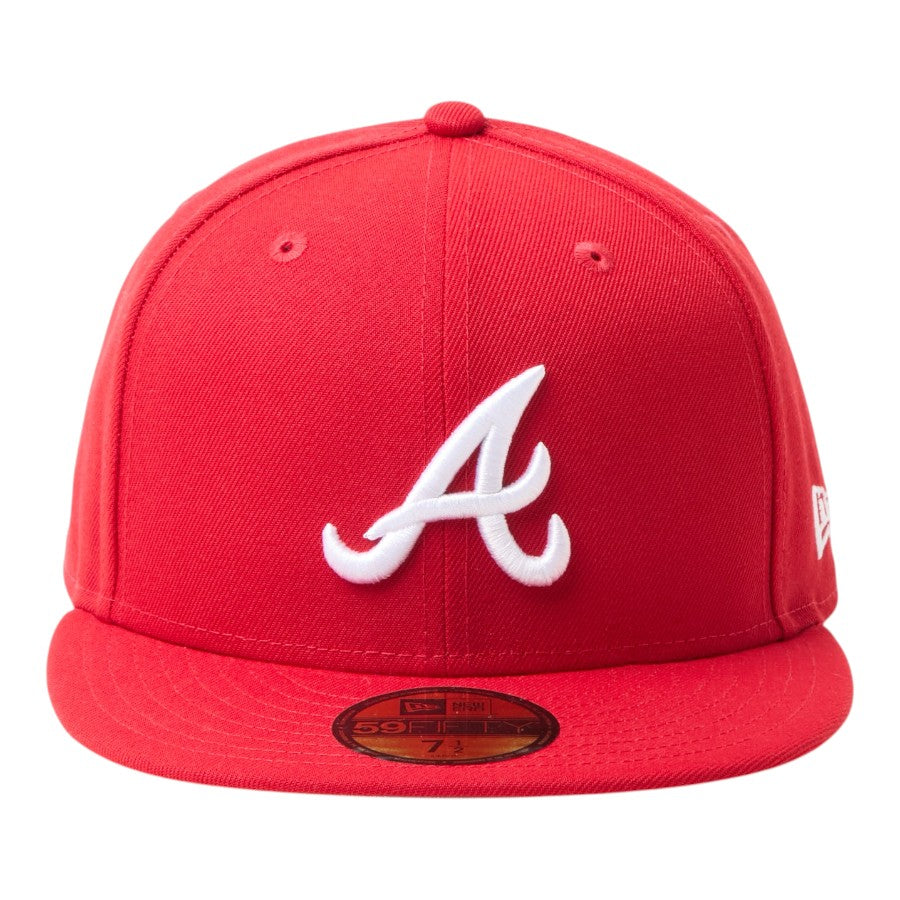 NEW ERA 59FIFTY MLB Scarlet アトランタ・ブレーブス スカーレット 正面 15137395