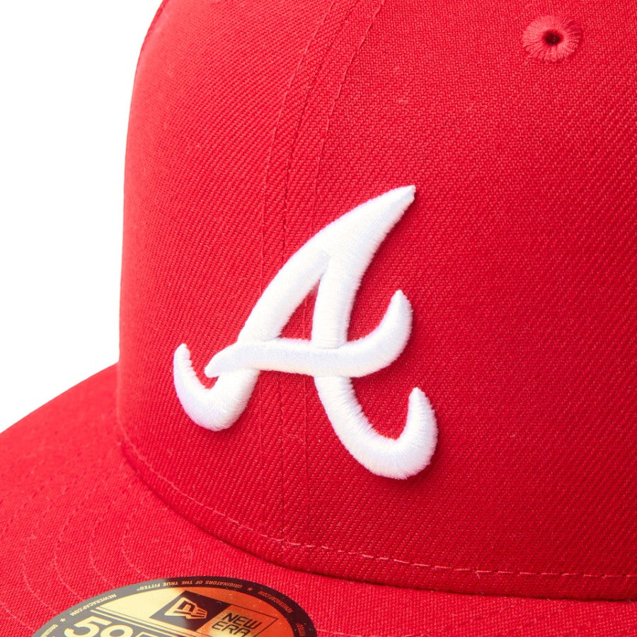 NEW ERA 59FIFTY MLB Scarlet アトランタ・ブレーブス スカーレット フロントロゴ刺繍 15137395