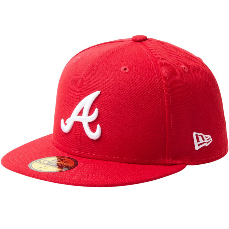 NEW ERA 59FIFTY MLB Scarlet アトランタ・ブレーブス スカーレット 左斜め 15137395
