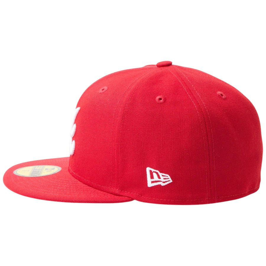 NEW ERA 59FIFTY MLB Scarlet アトランタ・ブレーブス スカーレット NEフラッグロゴ刺繍 15137395