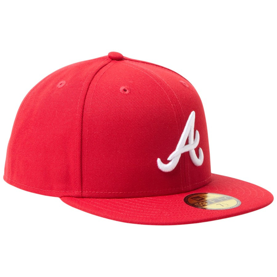 NEW ERA 59FIFTY MLB Scarlet アトランタ・ブレーブス スカーレット 右斜め 15137395