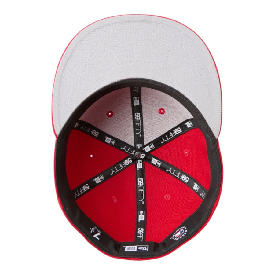 NEW ERA 59FIFTY MLB Scarlet アトランタ・ブレーブス スカーレット 裏側 グレーアンダーバイザー 15137395