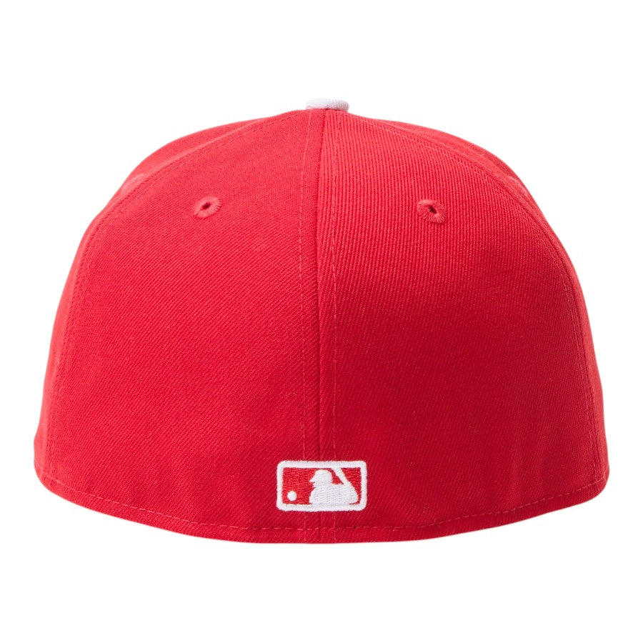 NEW ERA 59FIFTY MLB Scarlet ロサンゼルス・ドジャース スカーレット 背面バッターマンロゴ刺繍 15137377