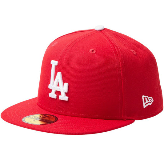 NEW ERA 59FIFTY MLB Scarlet ロサンゼルス・ドジャース スカーレット 左斜め 15137377