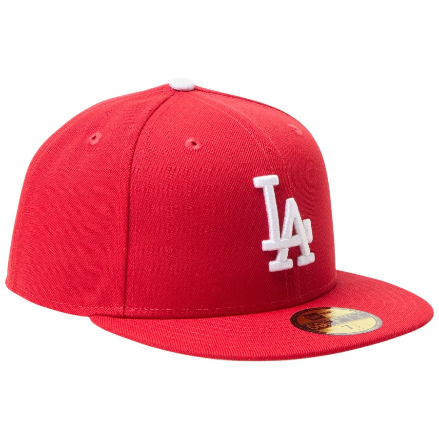 NEW ERA 59FIFTY MLB Scarlet ロサンゼルス・ドジャース スカーレット 右斜め 15137377