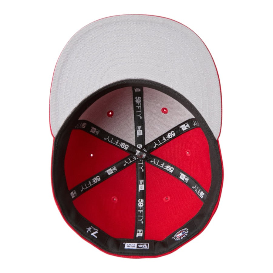 NEW ERA 59FIFTY MLB Scarlet ロサンゼルス・ドジャース スカーレット 裏側 グレーアンダーバイザー 15137377