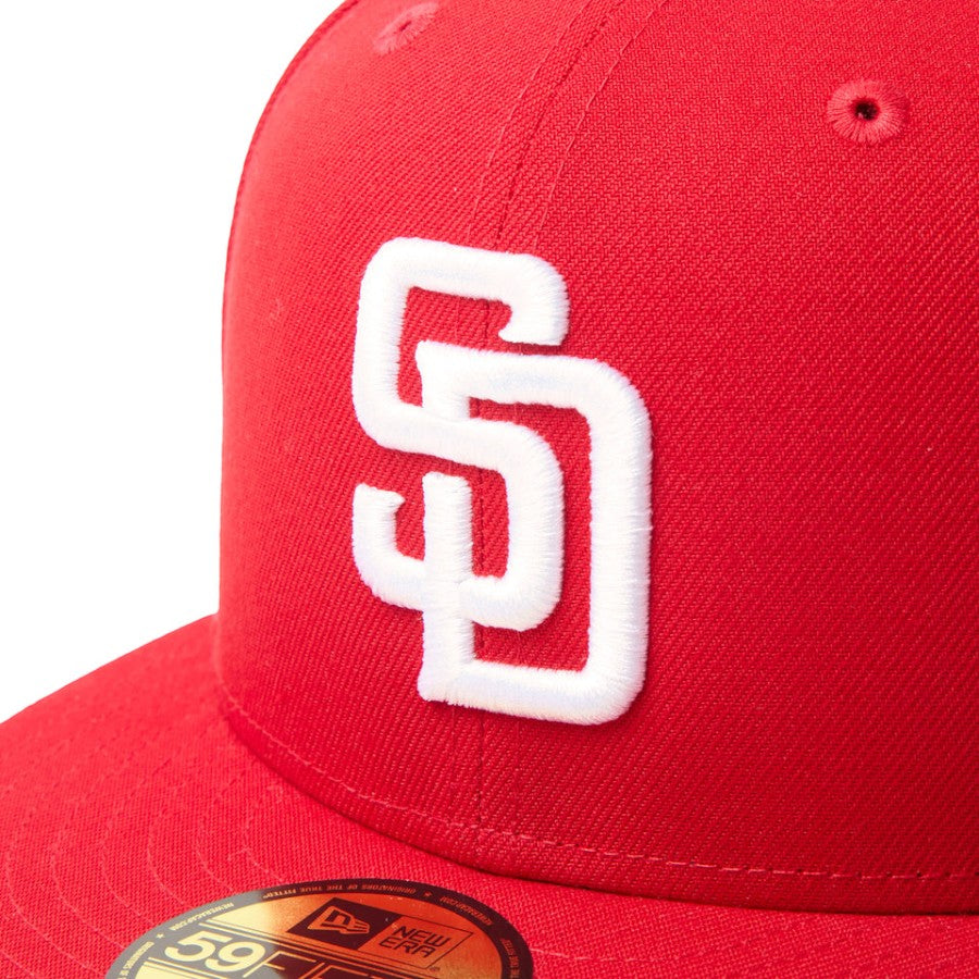 NEW ERA（ニューエラ）59FIFTY MLB Scarlet サンディエゴ・パドレス フロントロゴ刺繍詳細 15137342