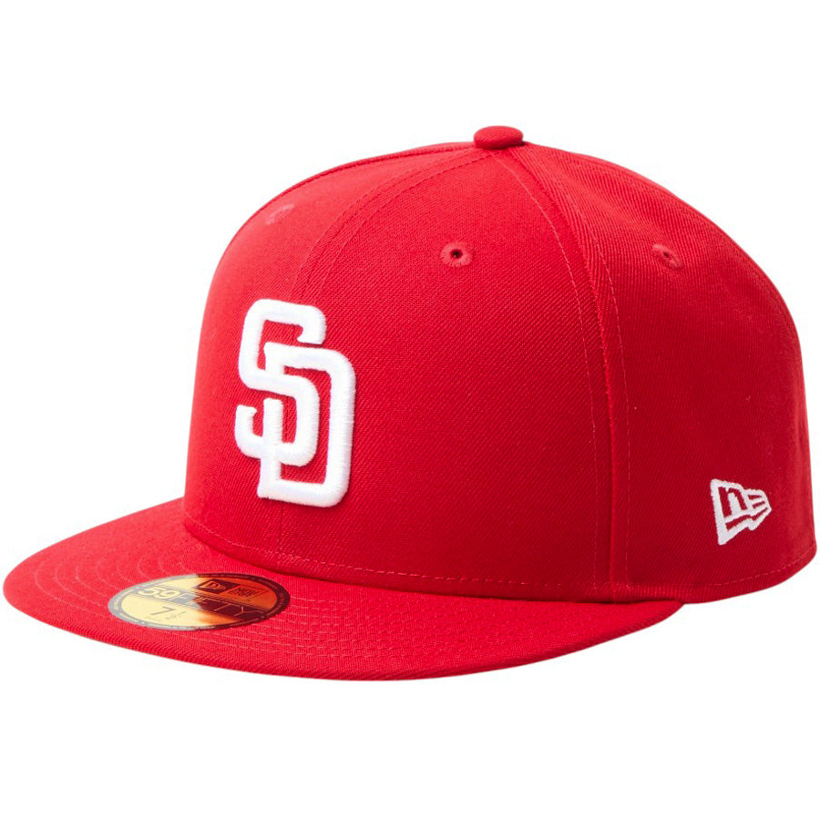 NEW ERA（ニューエラ）59FIFTY MLB Scarlet サンディエゴ・パドレス スカーレット 左斜め 15137342