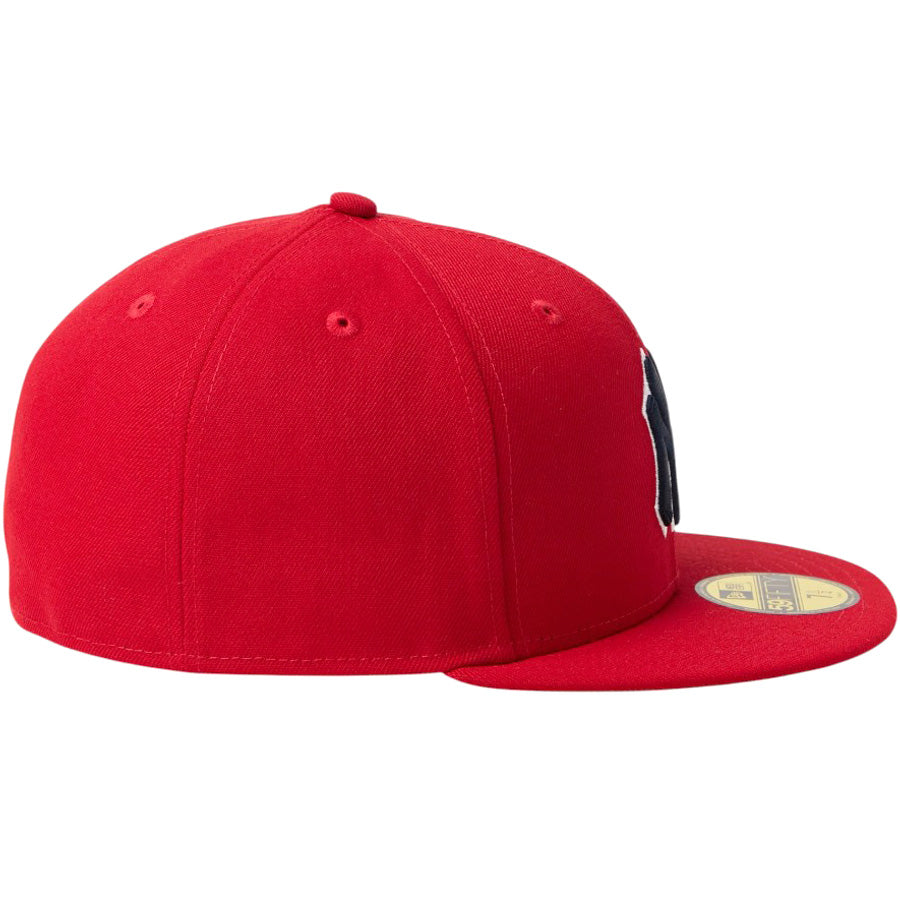 NEW ERA 59FIFTY MLB Scarlet ニューヨーク・ヤンキース スカーレット/ネイビーロゴ 右向き 15137356