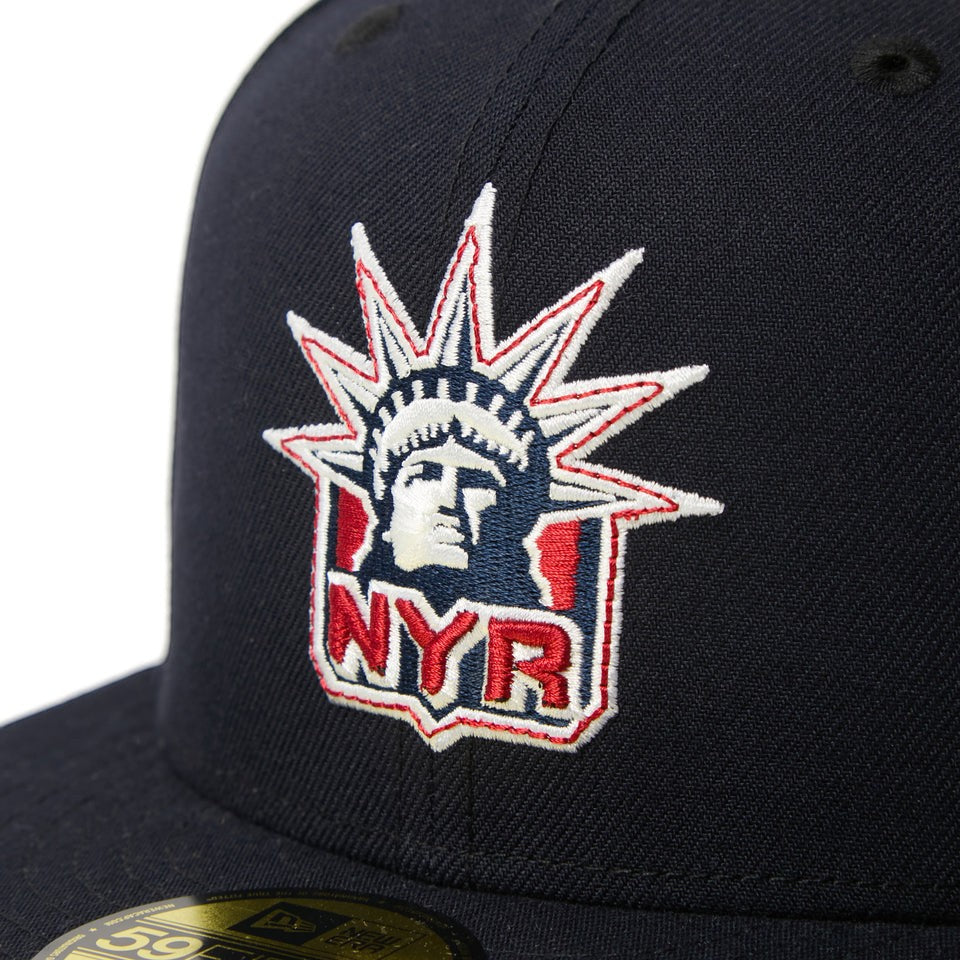 NEW ERA 59FIFTY NHL ニューヨーク・レンジャーズ ネイビー フロントロゴ刺繍詳細 15137366