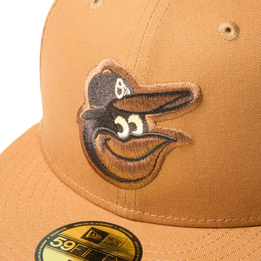 NEW ERA（ニューエラ）59FIFTY ボルティモア・オリオールズ ロゴ刺繍 フロントディテール