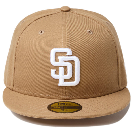NEW ERA 59FIFTY パドレス カーキ ホワイト 正面