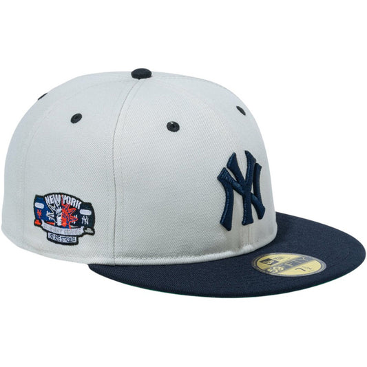NEW ERA 59FIFTY Subway Series ニューヨーク・ヤンキース サンディーリネン ネイビーバイザー 左斜め 15217074