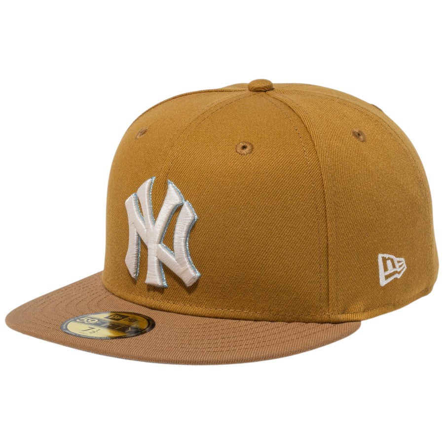 NEW ERA 59FIFTY The Brew ニューヨーク・ヤンキース キャップ ブラッシュドブロンズ/ウィート 左斜め 15228778