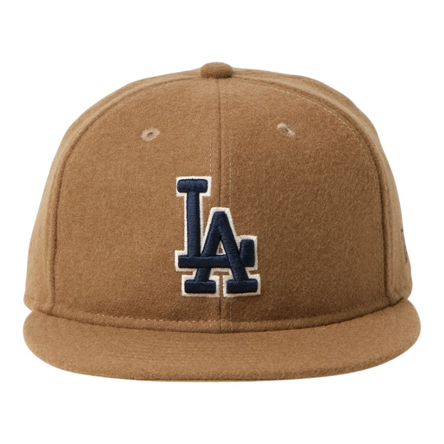 NEW ERA 9FIFTY MLB Wool Melton ロサンゼルス・ドジャース キャップ ベージュ 正面 15136999