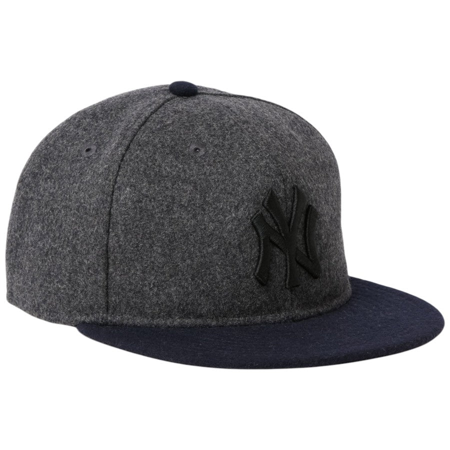 NEW ERA 9FIFTY MLB Wool Melton ニューヨーク・ヤンキース キャップ グレー/ネイビー 右斜め 15136997