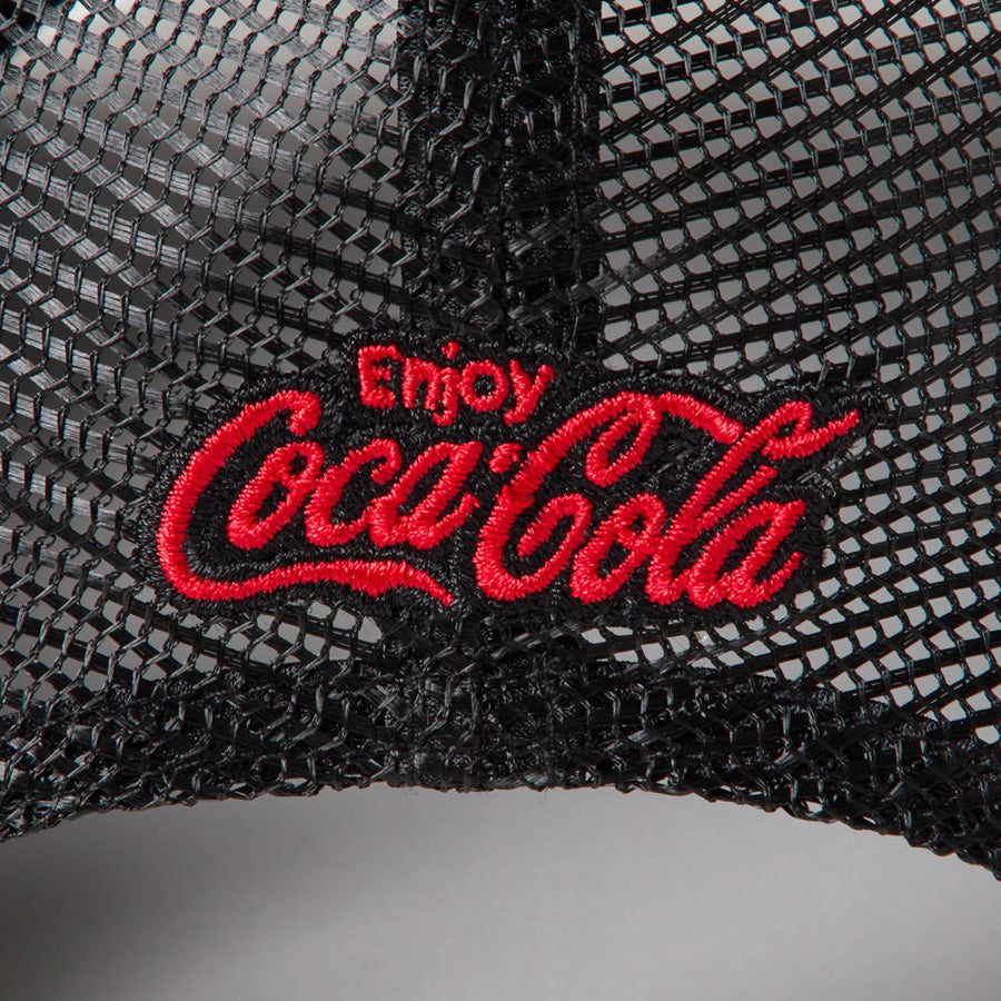 NEW ERA 9FORTY A-Frame Coca-Cola コカ･コーラ メッシュキャップ ブラック Coca-Colaロゴ刺繍詳細 15156434