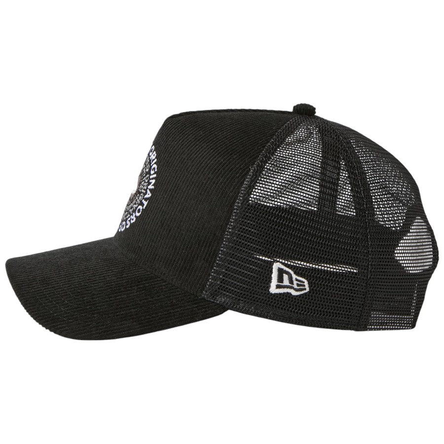 NEW ERA 9FORTY A-Frame Corduroy OOTTF ブラック NEフラッグロゴ刺繍 15137091