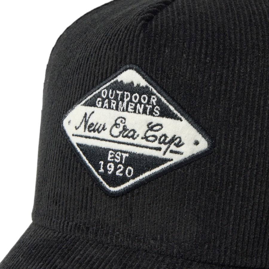 NEW ERA 9FORTY A-Frame Corduroy アウトドア キャップ ブラック フロントロゴ刺繍 15125126
