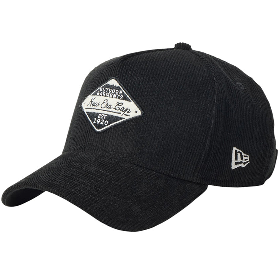 NEW ERA 9FORTY A-Frame Corduroy アウトドア キャップ ブラック 左斜め 15125126