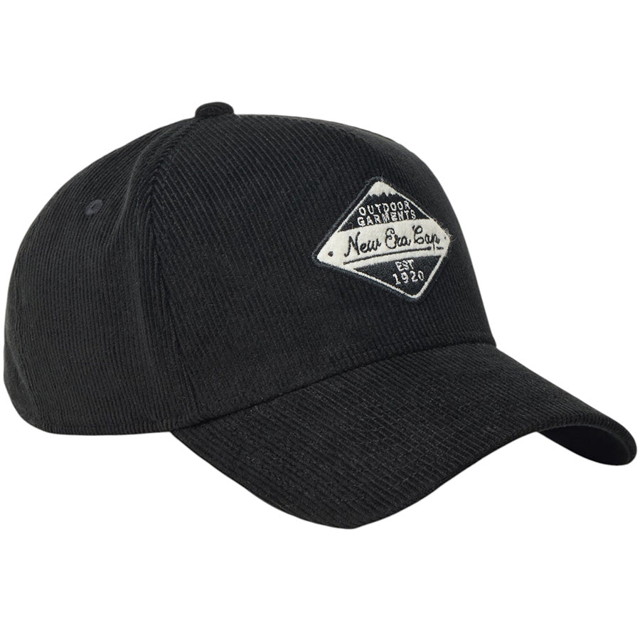 NEW ERA 9FORTY A-Frame Corduroy アウトドア キャップ ブラック 右斜め 15125126