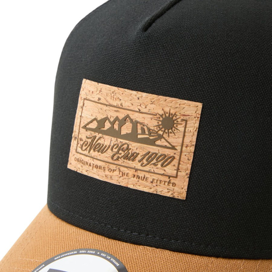 NEW ERA 9FORTY A-Frame Cork Patch ブラック/ライトブロンズ コルクパッチ詳細 15125117