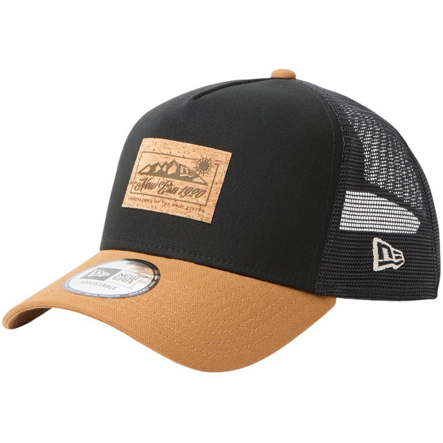 NEW ERA 9FORTY A-Frame Cork Patch ブラック/ライトブロンズ 左斜め 15125117