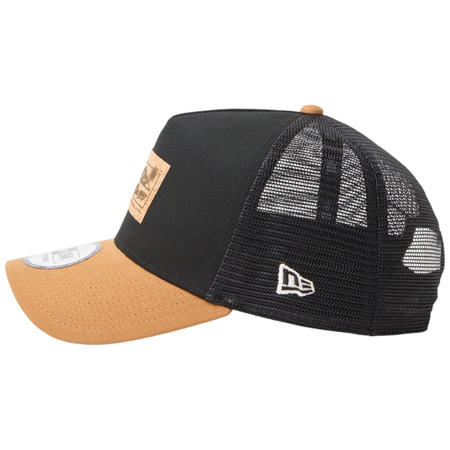 NEW ERA 9FORTY A-Frame Cork Patch ブラック/ライトブロンズ NEフラッグロゴ刺繍 15125117