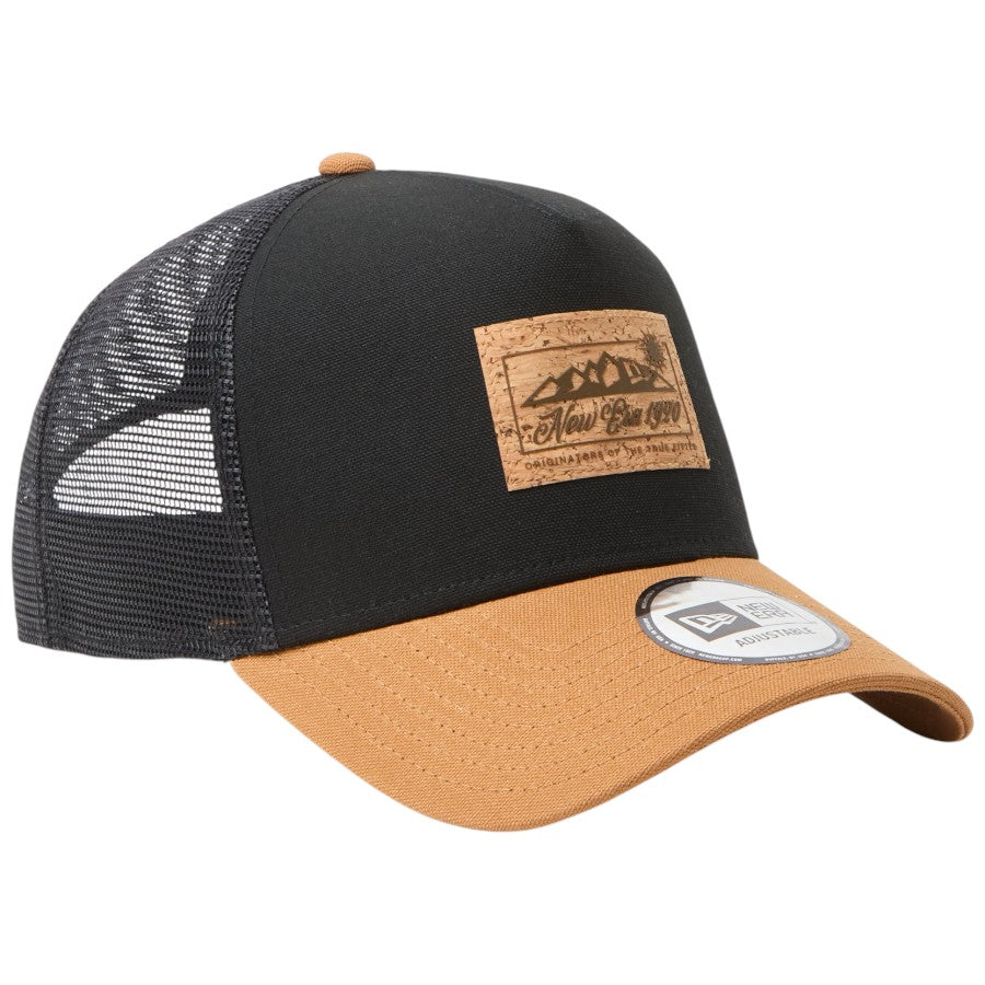 NEW ERA 9FORTY A-Frame Cork Patch ブラック/ライトブロンズ 右斜め 15125117