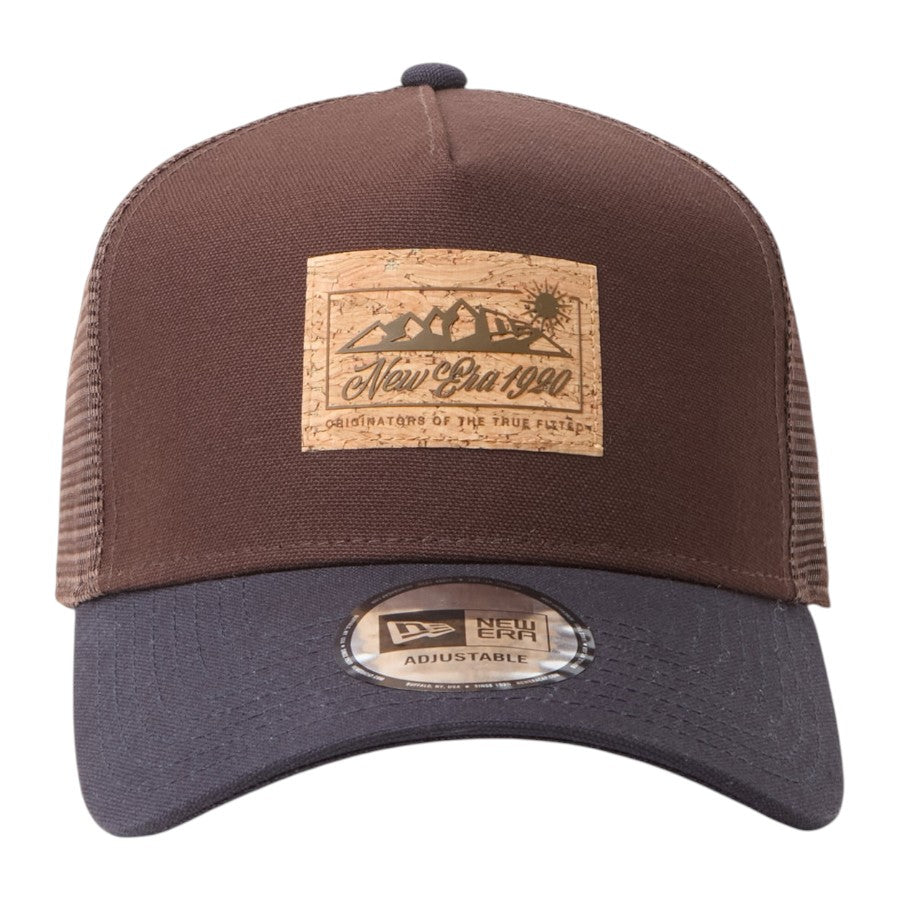 NEW ERA 9FORTY A-Frame Cork Patch バーントウッド/ネイビー 正面 15125116