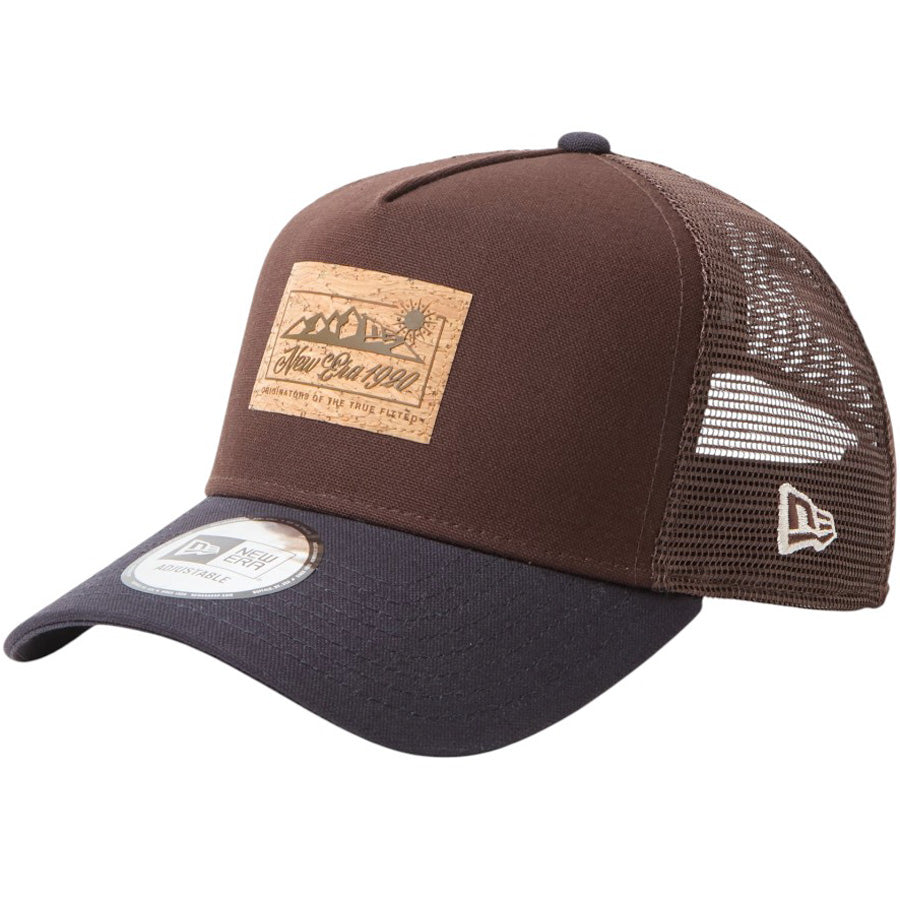 NEW ERA 9FORTY A-Frame Cork Patch バーントウッド/ネイビー 左斜め 15125116