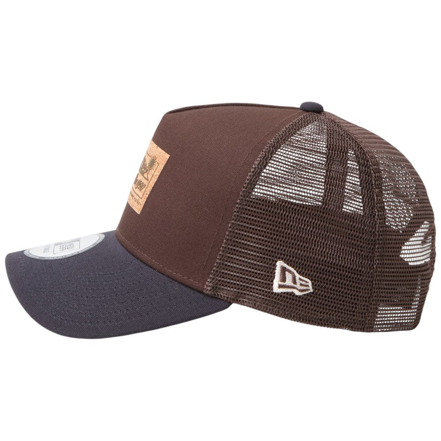 NEW ERA 9FORTY A-Frame Cork Patch バーントウッド/ネイビー NEフラッグロゴ刺繍 15125116