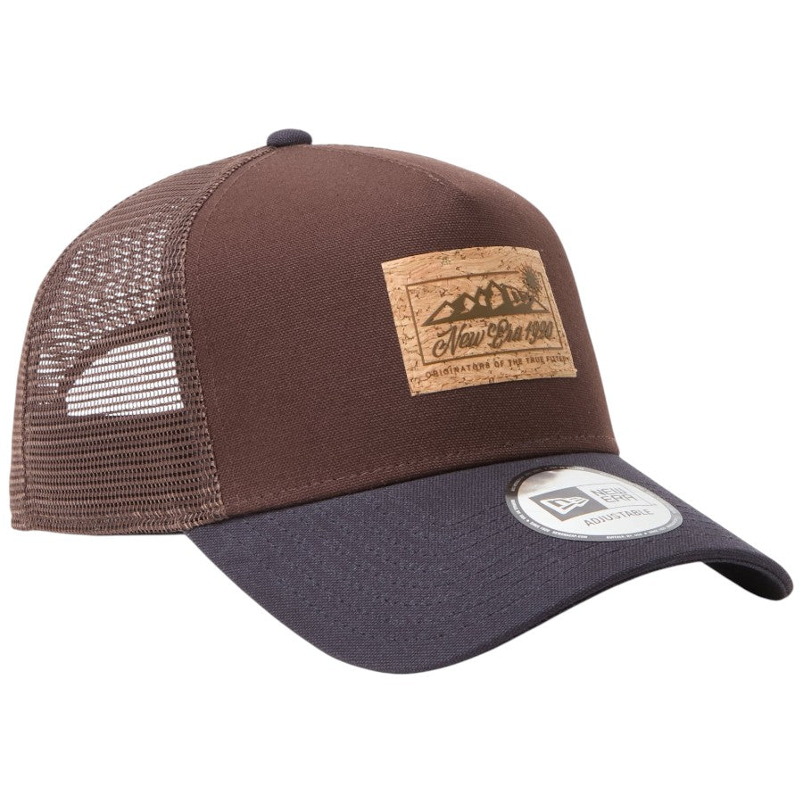 NEW ERA 9FORTY A-Frame Cork Patch バーントウッド/ネイビー 右斜め 15125116