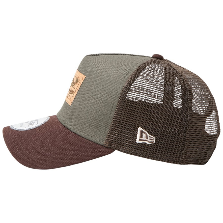 NEW ERA 9FORTY A-Frame Cork Patch モス/バーントウッド NEフラッグロゴ刺繍 15125115
