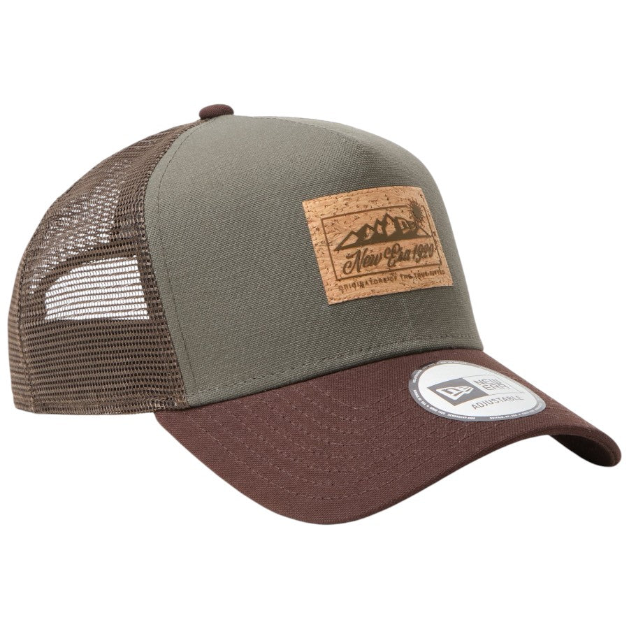 NEW ERA 9FORTY A-Frame Cork Patch モス/バーントウッド 右斜め 15125115